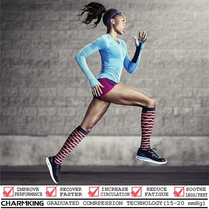 Compression Socks for Women & Men Circulation (8 Pairs) 15-20 mmHg is Best Support for Athletic Running,Hiking(Yellow/Gray/Red/Rainbow/White)