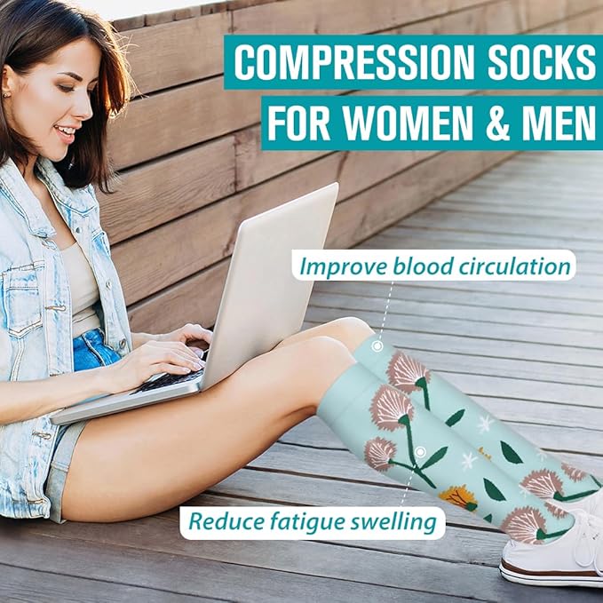 Copper Compression Socks for Women & Men (6 pairs) - Best Support for Nurses, Running, Hiking, Recovery(Black/Oranga/White/Green/Blue/Gray)