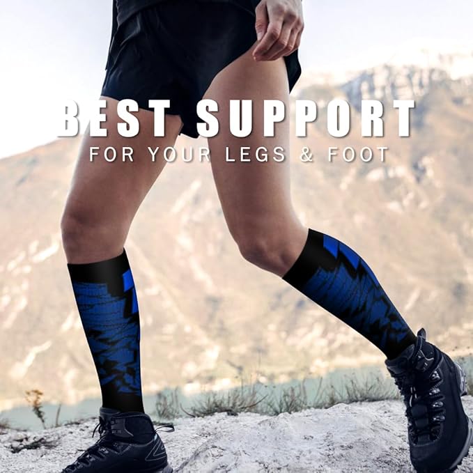 Copper Compression Socks for Women & Men (6 pairs) - Best Support for Nurses, Running, Hiking, Recovery(Black 6 Pairs)