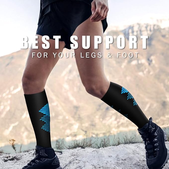 Copper Compression Socks for Women & Men (6 pairs) - Best Support for Nurses, Running, Hiking, Recovery(Black 6 Pairs)