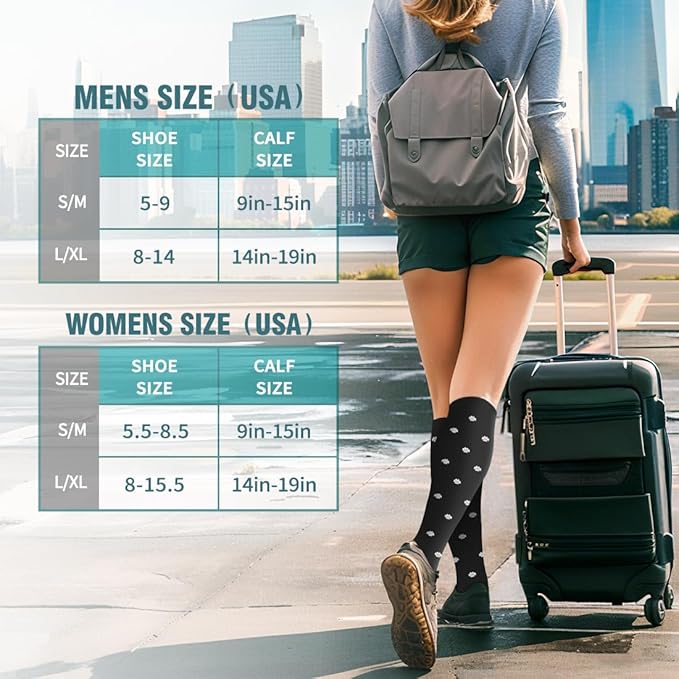 Copper Compression Socks for Women & Men (6 pairs) - Best Support for Nurses, Running, Hiking, Recovery(Black 6 Pairs)