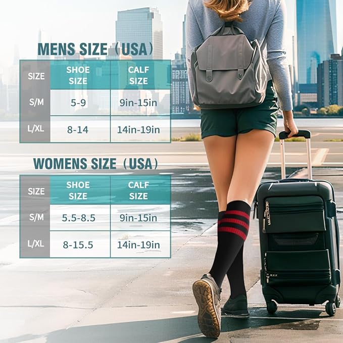 Copper Compression Socks for Women & Men (6 pairs) - Best Support for Nurses, Running, Hiking, Recovery(Black Stripe Series 6 Pairs)