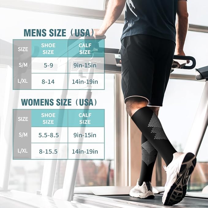 Copper Compression Socks for Women & Men (6 pairs) - Best Support for Nurses, Running, Hiking, Recovery(Black 6 Pairs)