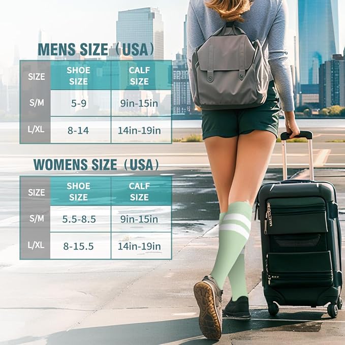 Copper Compression Socks for Women & Men (6 pairs) - Best Support for Nurses, Running, Hiking, Recovery(Black/Green/White/Blue/Pink/Gray)
