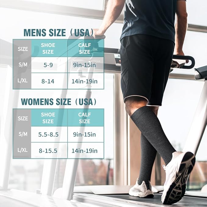 Copper Compression Socks for Women & Men (6 pairs) - Best Support for Nurses, Running, Hiking, Recovery(Black 3 Pairs/Gray 3 Pairs)