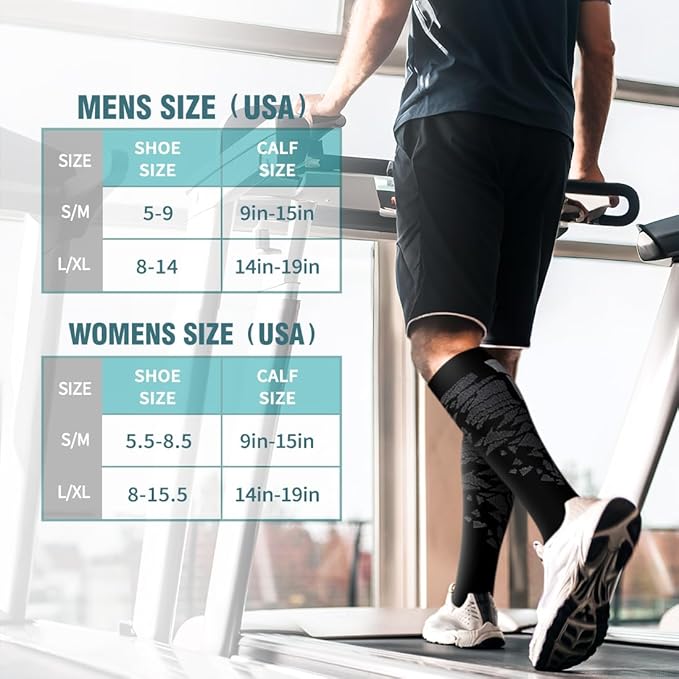 Copper Compression Socks for Women & Men (6 pairs) - Best Support for Nurses, Running, Hiking, Recovery(Black 6 Pairs)