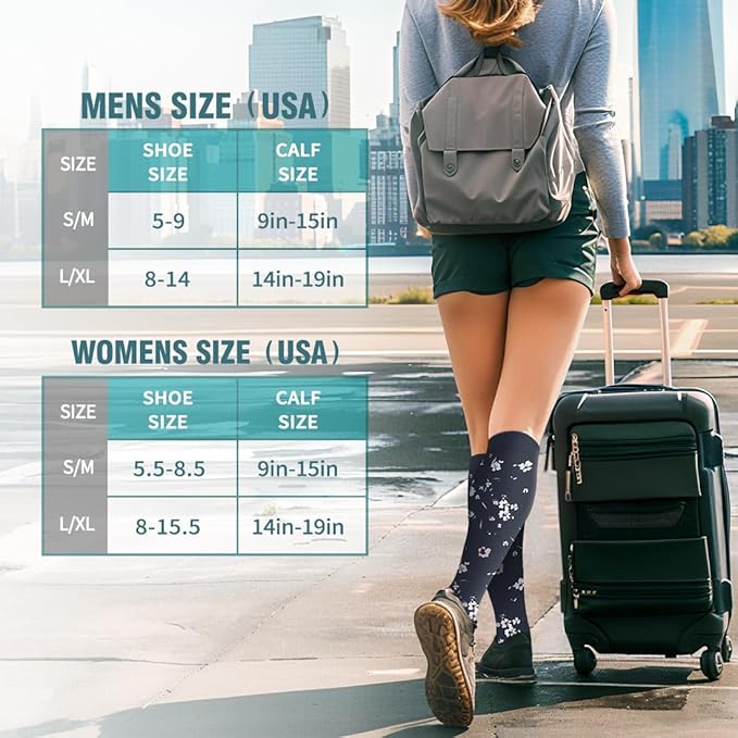 Copper Compression Socks for Women & Men (6 pairs) - Best Support for Nurses, Running, Hiking, Recovery(Navy/White/Pink/Navy/Pink/Navy)